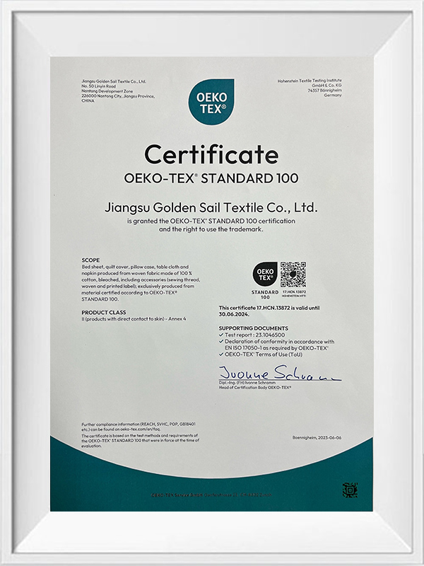 Certificato oeko-tex standard 100